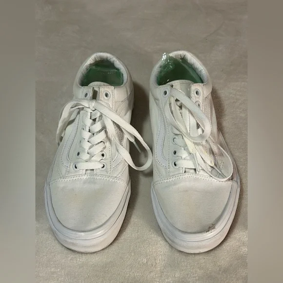 Vans white skate shoes women's 8.5 Men's 7 lace summer casual - Picture 2 of 7